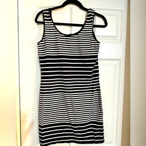 Black with white strips dress